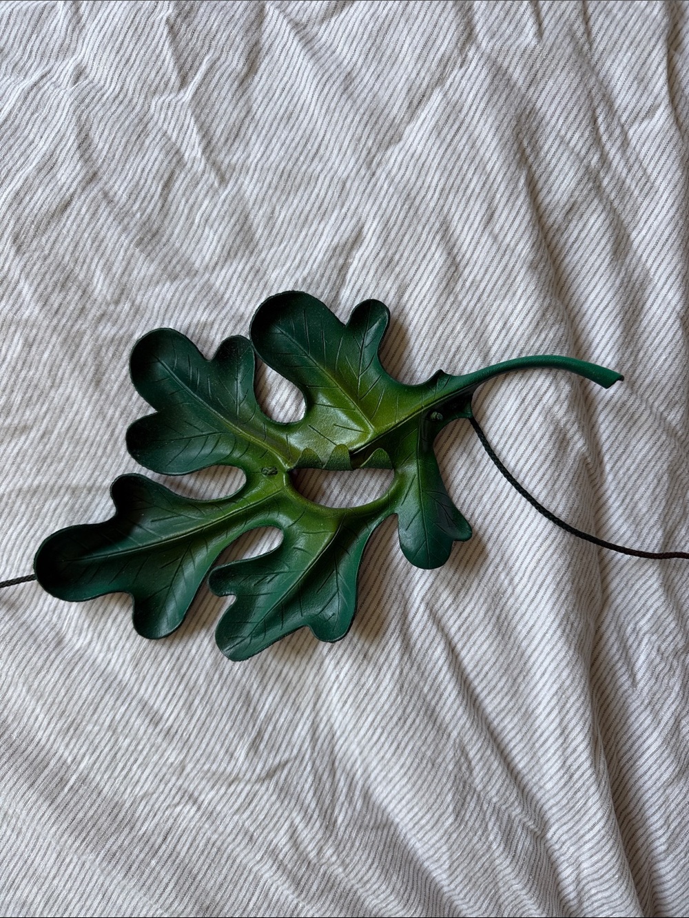 Green Oak Leaf Mask Maryland Renaissance Fair Unique Handmade Leather Costume